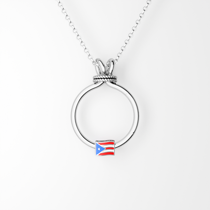 Charm holder Puerto Rico flag set